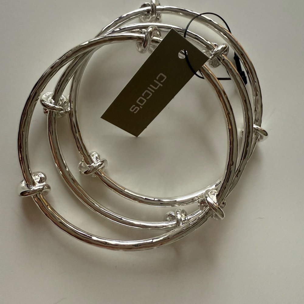 Chico's Shiny Silver Bangles